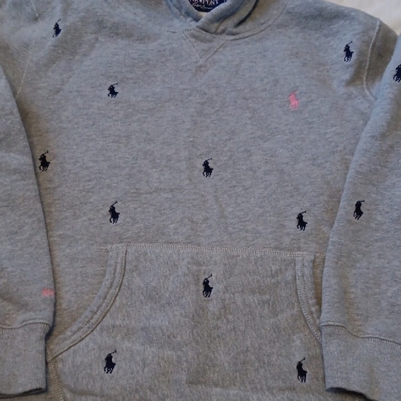 Polo by Ralph Lauren Gray Hoodie with Black and Pink Accents - Picture 4 of 10